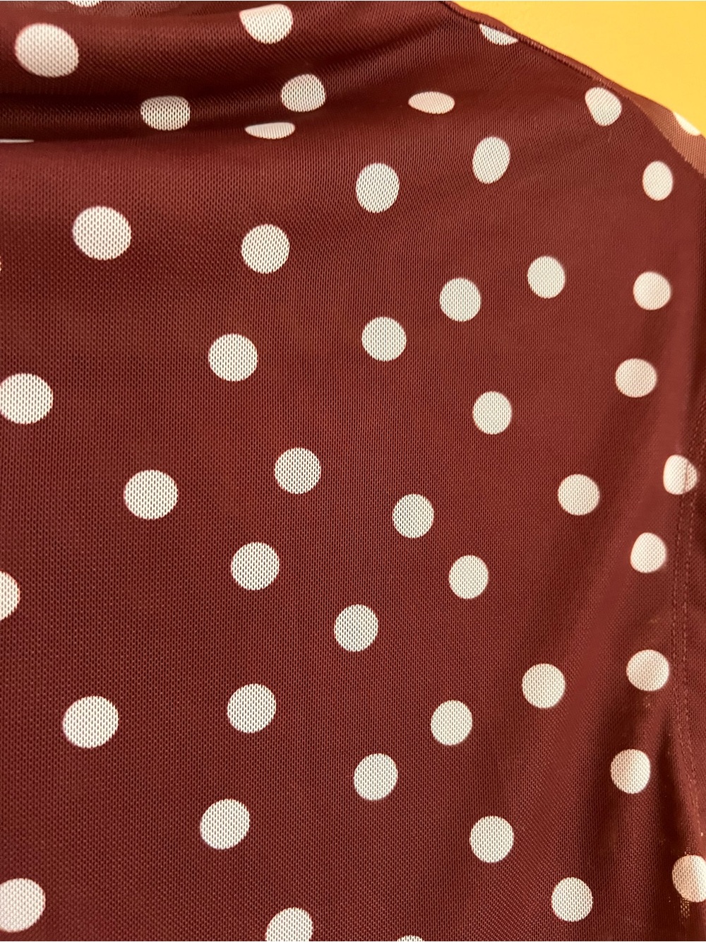 Maeve Brown Polka Dot Cap-Sleeve Draped Top - Picture 6 of 8